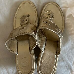 Jack rogers wedge sandals 10M gold